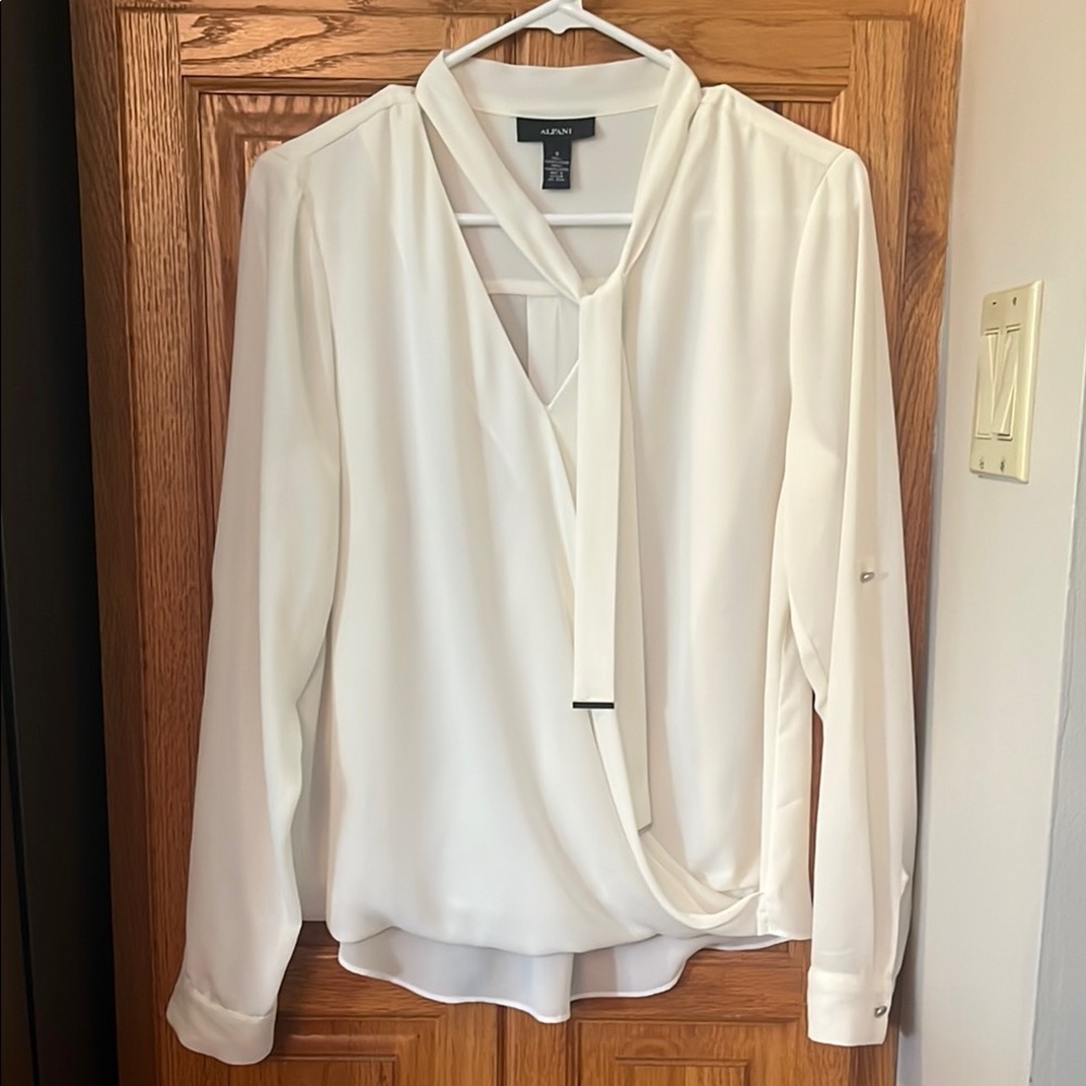 Alfani Cream V-Neck Blouse